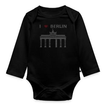 J’adore Berlin ASCII - Body Bébé bio manches longues - noir - Devant