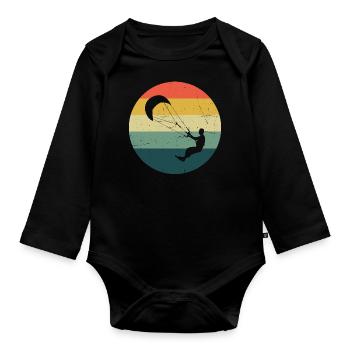Kitesurf Femme Kitesurf Hommes Kitesurf - Body Bébé bio manches longues - noir - Devant
