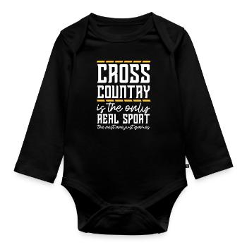 Land Run Real Sport Runner Trail Run - Body Bébé bio manches longues - noir - Devant
