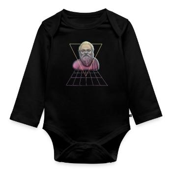 Socrates Philosopher Student Gift - Organic Longsleeve Baby Bodysuit - black - Front