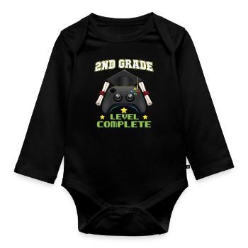 2nd Grade Level Complete Elemenatary Graduation - Organic Longsleeve Baby Bodysuit - black - Front