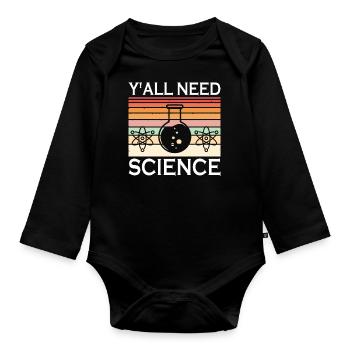Scientist Physicist Chemist Teacher - Organic Longsleeve Baby Bodysuit - black - Front
