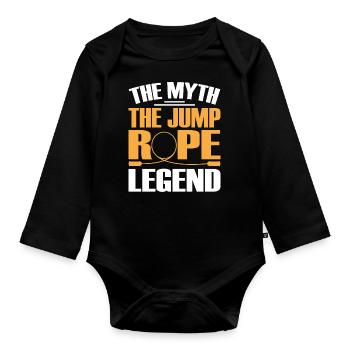 Rope jumping Skipping rope Rope jumping Skipping - Organic Longsleeve Baby Bodysuit - black - Front
