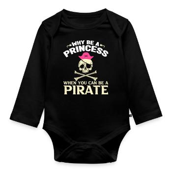 Pirate Kids Skull Party Pirates - Body Bébé bio manches longues - noir - Devant