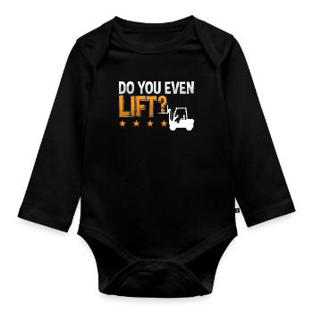 Forklift Warehouse Forklift Driver Forklift Gift - Organic Longsleeve Baby Bodysuit - black - Front