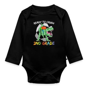Ready To Crush 2nd Grade Elementary School - Body Bébé bio manches longues - noir - Devant