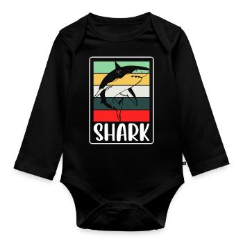 Great White Shark Marine Animal Animal - Organic Longsleeve Baby Bodysuit - black - Front