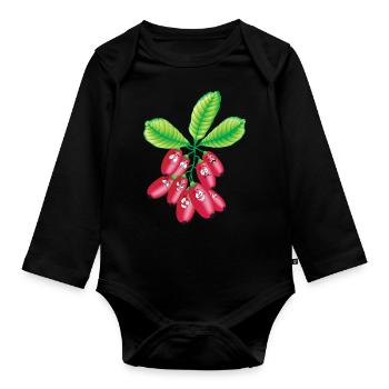 Les mûres - Body Bébé bio manches longues - noir - Devant