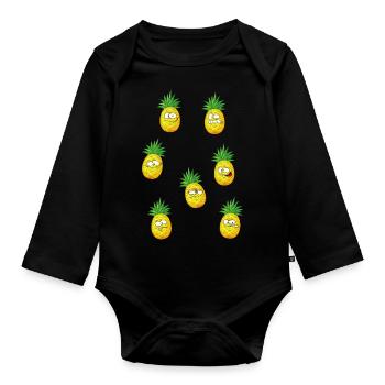 Annanas - Organic Longsleeve Baby Bodysuit - black - Front