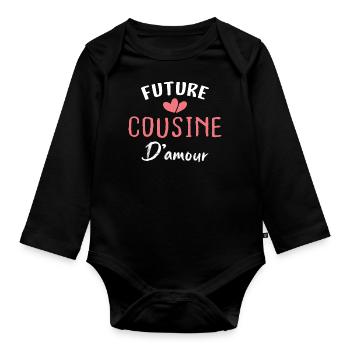 future cousine d'amour - Body Bébé bio manches longues - noir - Devant