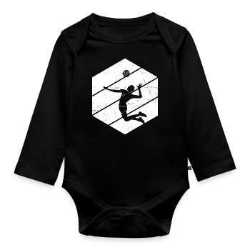 Beach Volley Volleyballspielen Volleyball - Baby Bio-Langarm-Body - Schwarz - Vorne