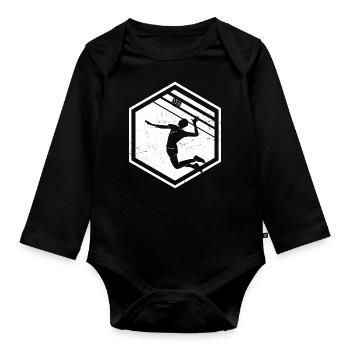 Volley Volleyball Volleyball Player - Organic Longsleeve Baby Bodysuit - black - Front