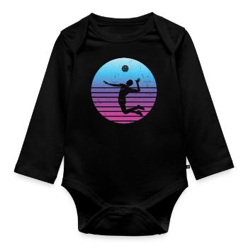 Volleyball Volleyball Women's Volleyball - Organic Longsleeve Baby Bodysuit - black - Front