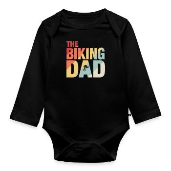 The Biking Dad - Baby Bio-Langarm-Body - Schwarz - Vorne