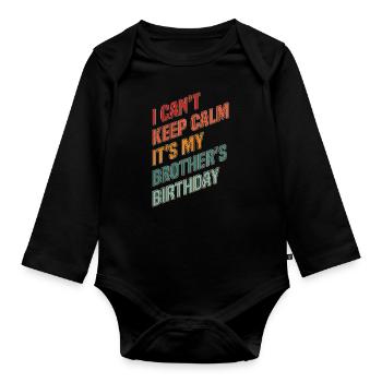 Birthday Brother's Birthday Party Children's Birthday Party - Organic Longsleeve Baby Bodysuit - black - Front