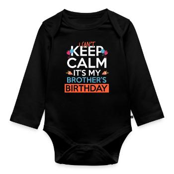 Birthday Brother's Birthday Party Children's Birthday Party - Organic Longsleeve Baby Bodysuit - black - Front