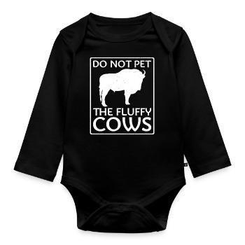 Bison Buffalo Yellowstone Park - Organic Longsleeve Baby Bodysuit - black - Front