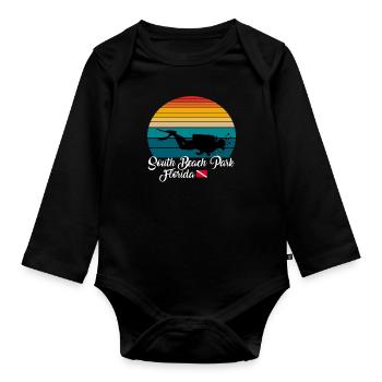 South Beach Park Florida Diving - Organic Longsleeve Baby Bodysuit - black - Front
