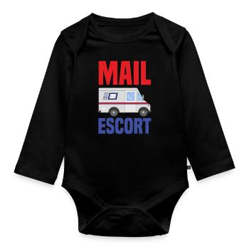 Lustige Briefzusteller Briefträger Post Geschenke - Baby Bio-Langarm-Body - Schwarz - Vorne