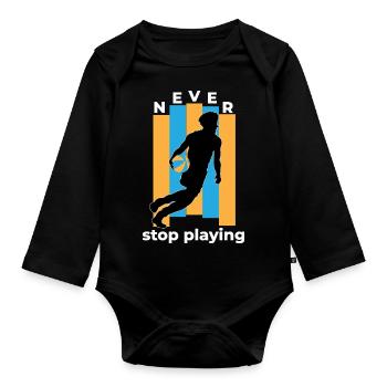 Basketball Basketball Player Basket Throwing Dunken - Organic Longsleeve Baby Bodysuit - black - Front