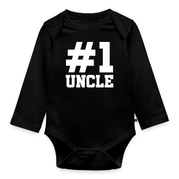 Meilleur oncle Bad Influence Cadeau de famille - Body Bébé bio manches longues - noir - Devant