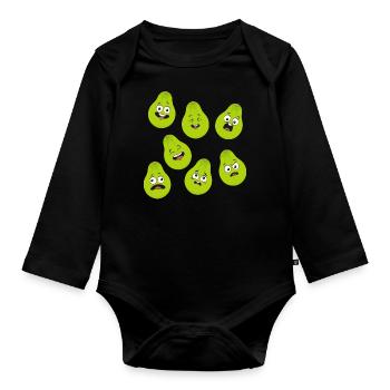 Papaye - Body Bébé bio manches longues - noir - Devant