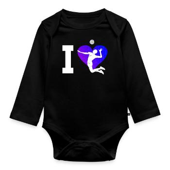 Beachvolleyball Beach Volley Volleyball - Organic Longsleeve Baby Bodysuit - black - Front