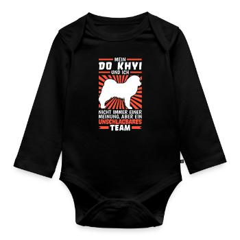 Do Khyi und ich sind unschlagbar Tibetmastiff - Baby Bio-Langarm-Body - Schwarz - Vorne