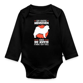 Do Khyi finde ich toll Tibetdogge - Baby Bio-Langarm-Body - Schwarz - Vorne