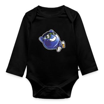 Blueberry With Sunglasses Blueberries Summer Fruit - Organic Longsleeve Baby Bodysuit - black - Front