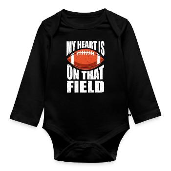 Fußballmama Fußball Mutter Sprüche Torwart Stürmer - Baby Bio-Langarm-Body - Schwarz - Vorne