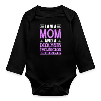 Dialysis Technician Dialysis Nephrology Gift - Organic Longsleeve Baby Bodysuit - black - Front
