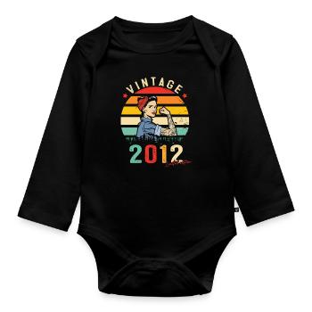 2012 Vintage Édition limitée Cadeau Femmes - Body Bébé bio manches longues - noir - Devant