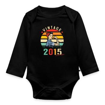 2015 Vintage Édition limitée Cadeau Femmes - Body Bébé bio manches longues - noir - Devant