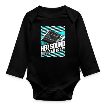 Tontechniker Sound Audio Engineer - Baby Bio-Langarm-Body - Schwarz - Vorne