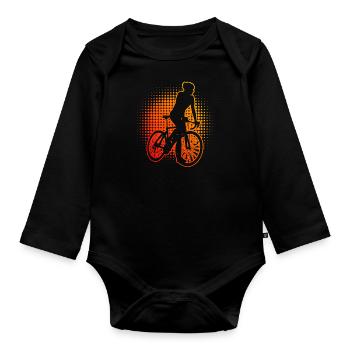 Road Cycling Road Bike Men's Road Bike Road Cycling - Organic Longsleeve Baby Bodysuit - black - Front