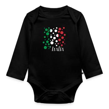 Italia Bubbles - Baby Bio-Langarm-Body - Schwarz - Vorne