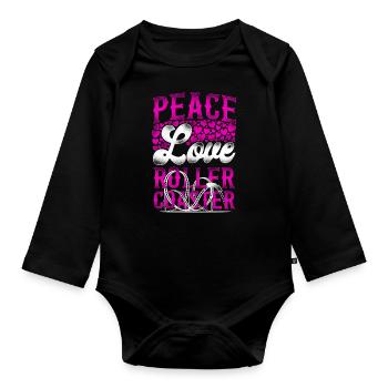 Roller Coaster Girl Vintage Peace - Baby Bio-Langarm-Body - Schwarz - Vorne