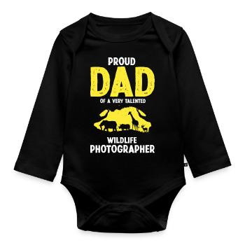 Afrikanische Familienreise Design für Afrika - Baby Bio-Langarm-Body - Schwarz - Vorne