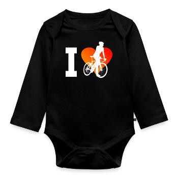 Vélo de route Roadbike Hommes Cyclistes de route Cyclisme de route Cyclisme de route - Body Bébé bio manches longues - noir - Devant