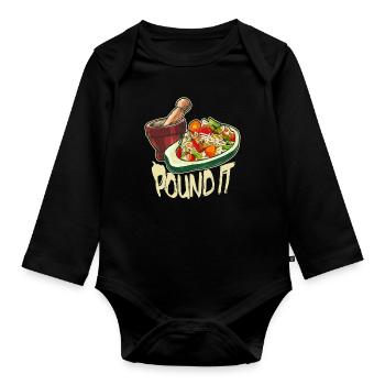 Pound It Green Asia Thaïlande Nourriture Papaye Cuisine - Body Bébé bio manches longues - noir - Devant