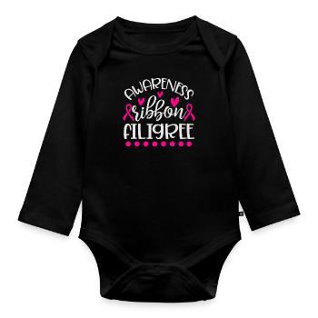 Sensitization loop - Organic Longsleeve Baby Bodysuit - black - Front