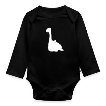dinosaurier symbol tier - Baby Bio-Langarm-Body - Schwarz - Vorne