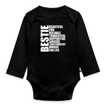 Komplizen Paare Paar Ehepaar Beste Freunde - Baby Bio-Langarm-Body - Schwarz - Vorne