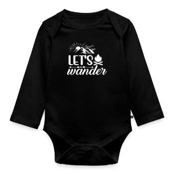 Wandern Natur Outdoor Berge - Baby Bio-Langarm-Body - Schwarz - Vorne