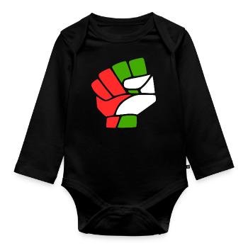palestina - Organic Longsleeve Baby Bodysuit - black - Front