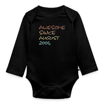 Awesome Since August 2004 - Baby Bio-Langarm-Body - Schwarz - Vorne