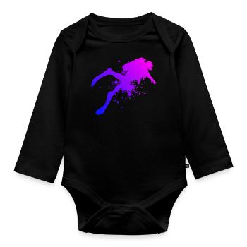 Diving Free Dive Scuba Diving Men - Organic Longsleeve Baby Bodysuit - black - Front