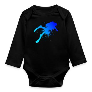 Diver Women Divers Scuba Divers Diving - Organic Longsleeve Baby Bodysuit - black - Front