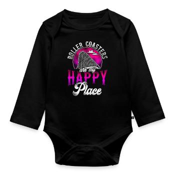 Roller Coaster Vintage Roller - Baby Bio-Langarm-Body - Schwarz - Vorne